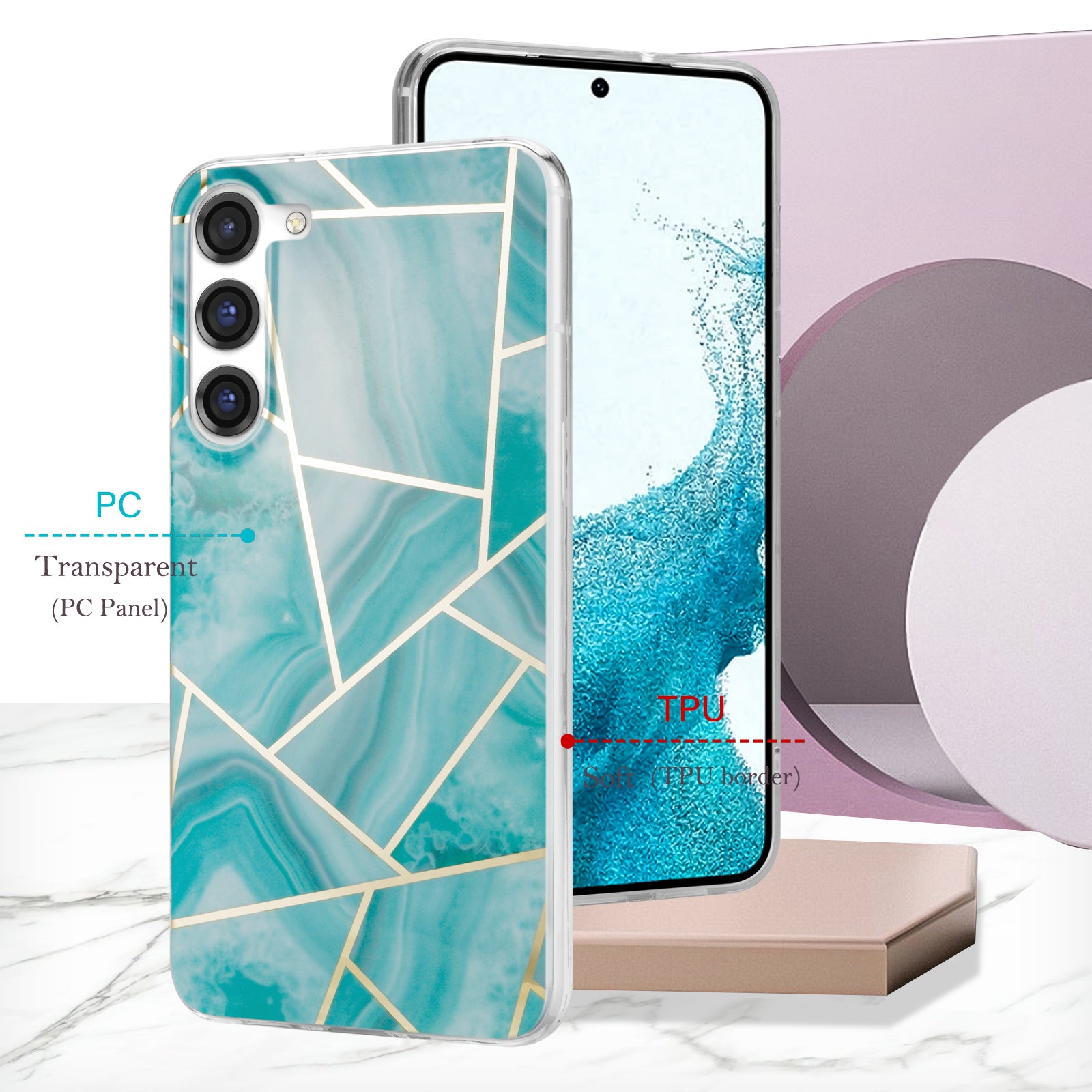 For Samsung Galaxy S23 IMD Marble Pattern Phone Case Electroplating TPU Drop Protection Cover For Samsung Galaxy S23 IMD Marble Pattern Phone Case Electroplating TPU Drop Protection Cover